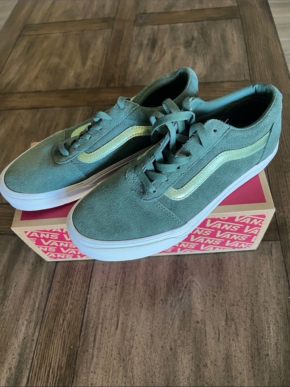 Vans Low-Top Sneakers in Sage Green with Gum Soles